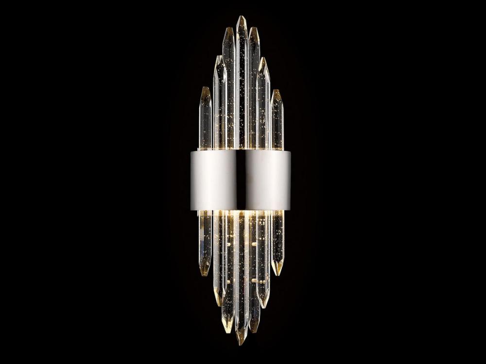 Aspen 22"  LED Wall  Sconce in Polished Nickel with Bubbled Crystal
