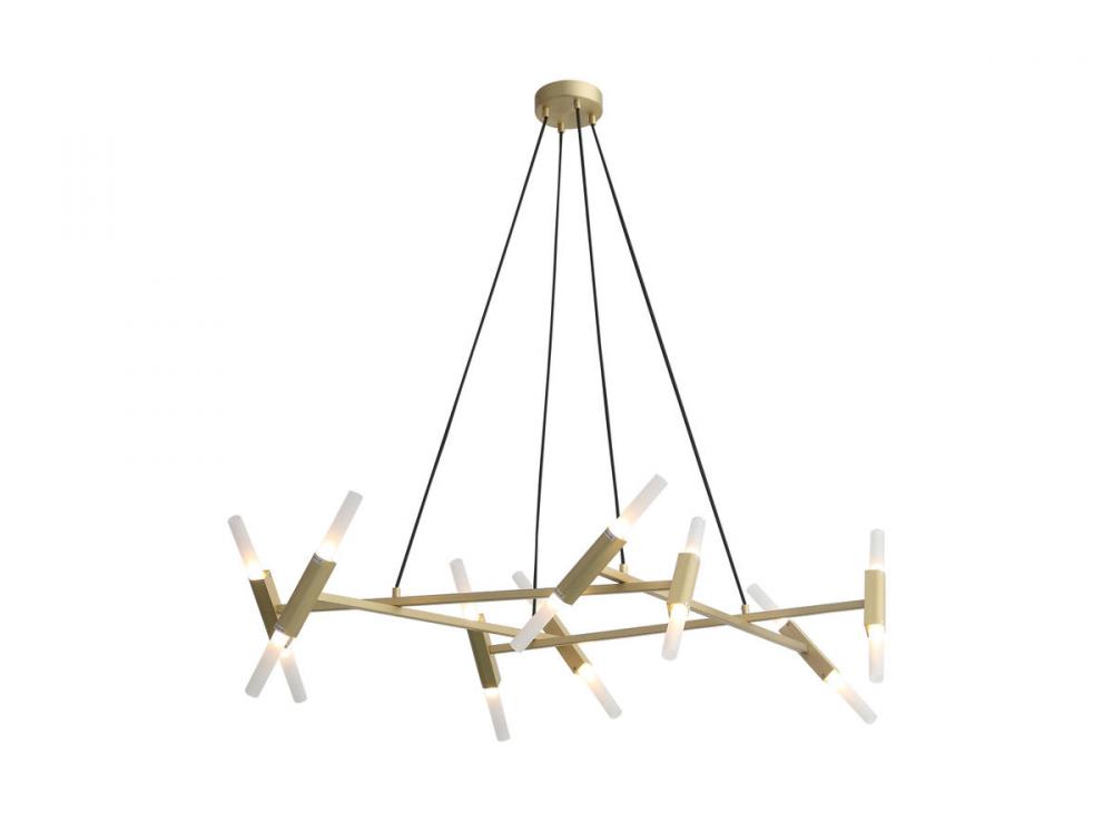 Manhattan Ave. 54" Rectangular Chandelier in Brushed Brass