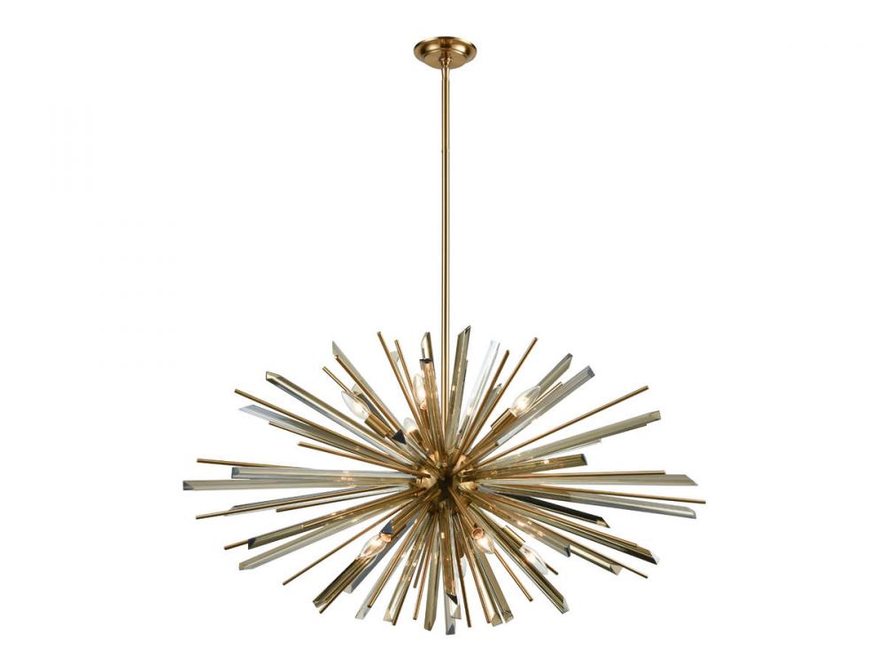 Palisades Ave. 39" Chandelier in Aged Brass