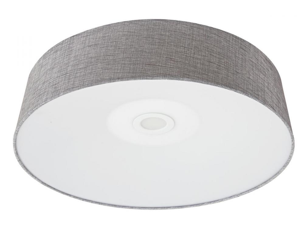Cermack St. 24" Round Flush Mount with Dark Grey Linen Finish