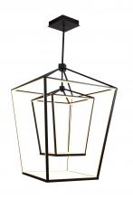 Avenue Lighting HF9412-BLK - Park Ave. 42" LED Large Double Cage Pendant in Black
