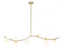 Avenue Lighting HF4808-WHT - Hampton 60" Chandelier in Brushed Brass with White Glass