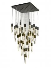 Avenue Lighting HF1903-41-AP-BK - Aspen  41 Light Multi  Pendant in Bkack with Bubbled Crystal