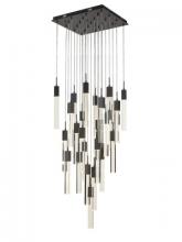 Avenue Lighting HF1904-25-GL-BK-C - The Original Glacier Avenue Collection Black 25 Light Pendant Fixture With Clear Crystal