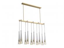 Avenue Lighting HF8133-BB - Abbey Park 10-Light  Linear Multi Pendant in Brushed Brass with Clear Martini Glass