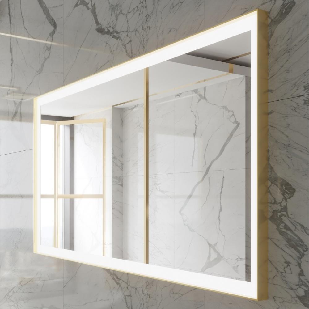 Chic Gold Framed Rectangle Mirror (Frontlit)