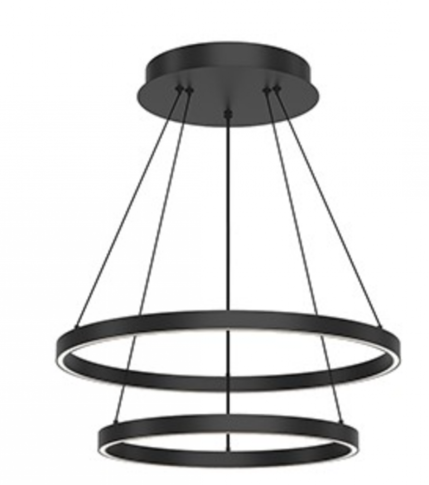 Cerchio 24-in Black LED Chandeliers