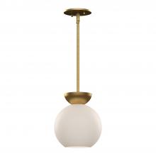 Kuzco Lighting Inc PD59708-BG/OP - Arcadia 8-in Brushed Gold/Opal Glass 1 Light Pendant