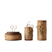 Creative Co-op DA7907 - Wooden Spools w/Jute & Scissors