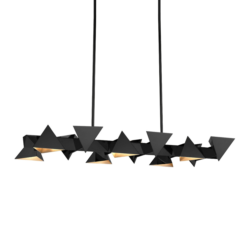 Avante 50" 6-Light, Geometric Triangular Linear in Brushed Black