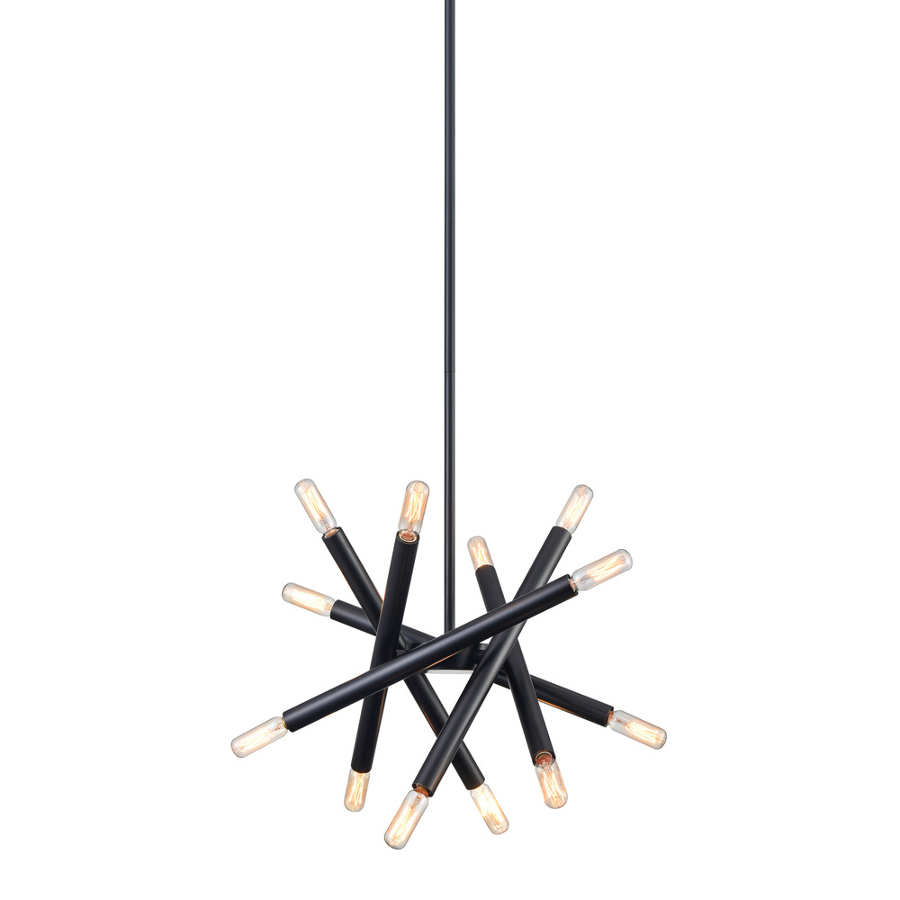 Mandelorian 14" 12-Light Adjustable Sputnik in Matte Black
