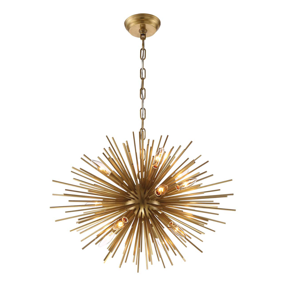 Burst 24" 12-Light, Sputnik in Aged Brass