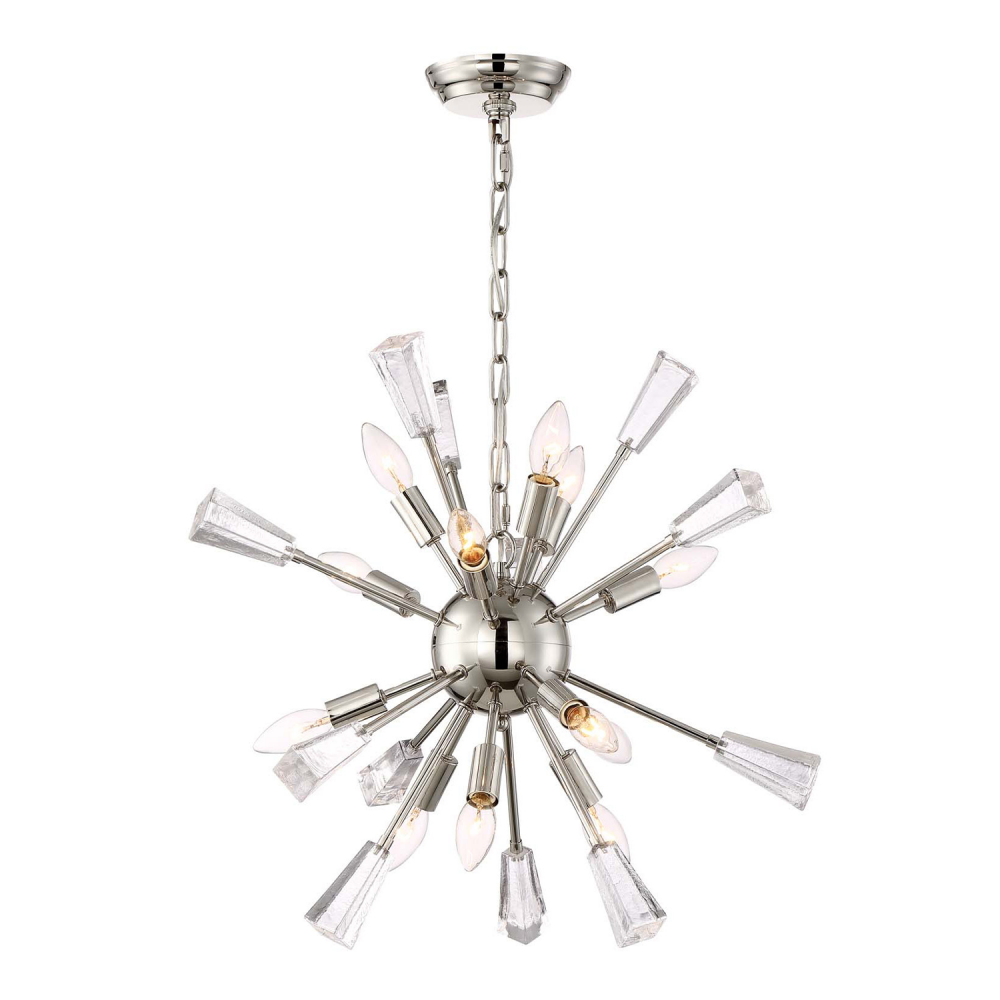Muse 24" 12-Light, Rock Crystal Sputnik in Polished Nickel