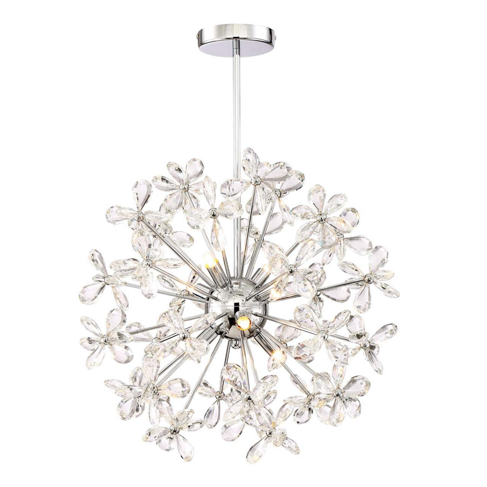 Adelle 8-Light, 20" Crystal Sputnik in Polished Chrome
