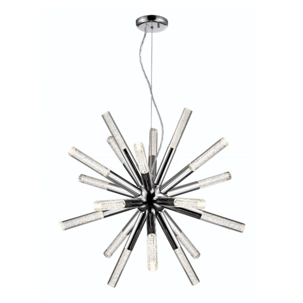 Empire 27" 18-Light, Seeded Acrylic LED Sputnik in Chrome