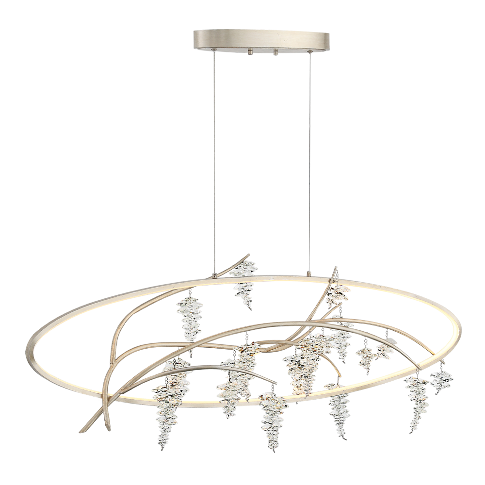 Orchard 48" LED Organic Crystal Chandelier in Antique Gold