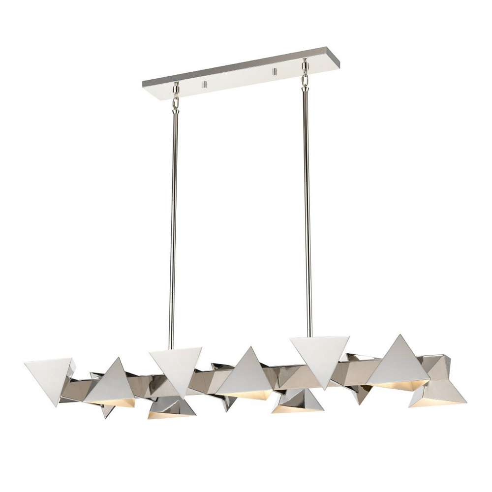 Avante 50" 6-Light, Geometric Triangular Linear in Polished Nickel