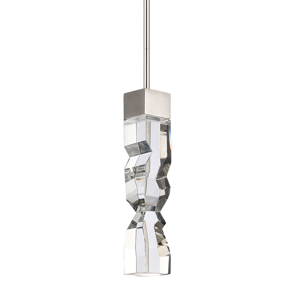 Mamadim 3"x3" LED Crystal Mini-Pendant in Polished Nickel