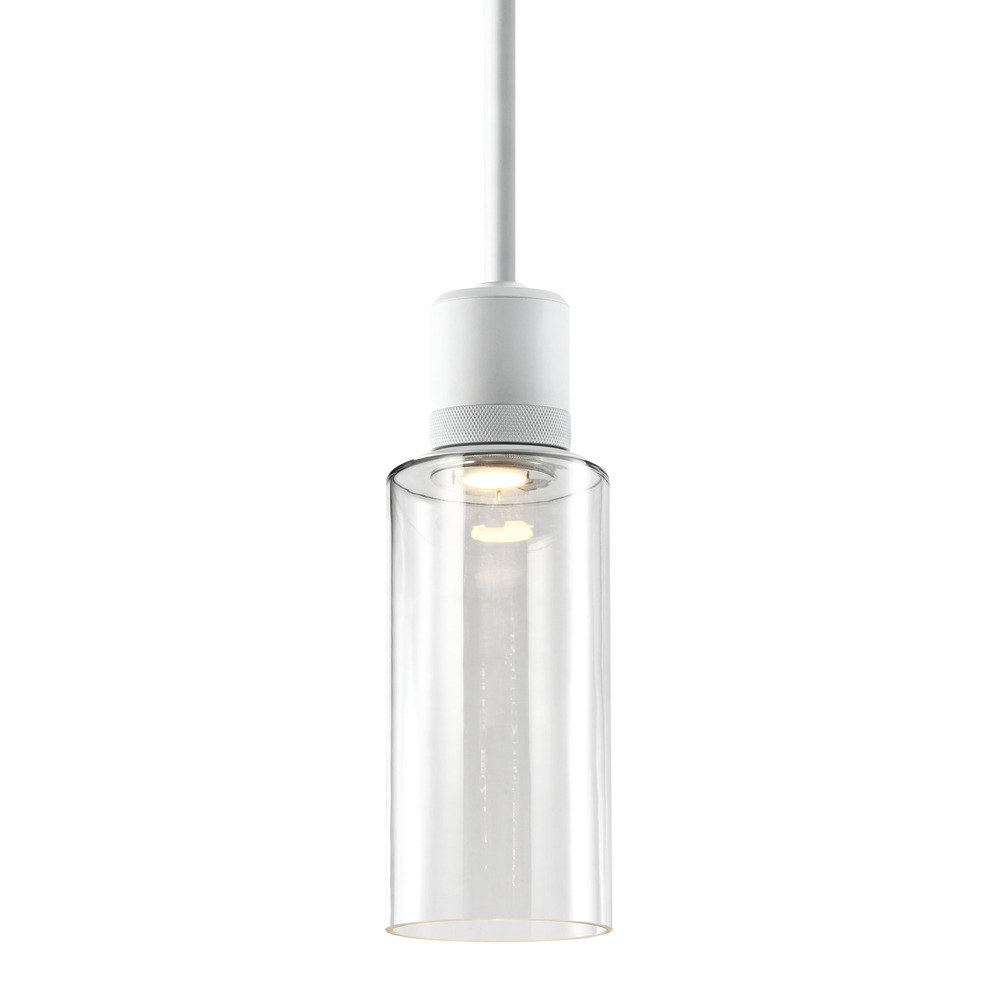 Zigrina 12" Glass Drum LED Pendant with Knurl Ring Matte White