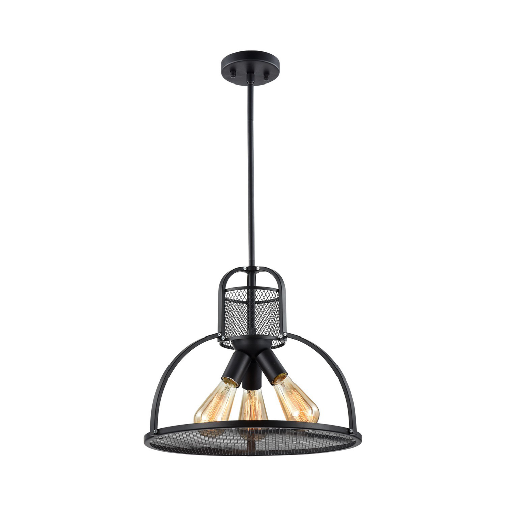 Canton 16" 3- Light, Industrial Pendant in Dark Bronze