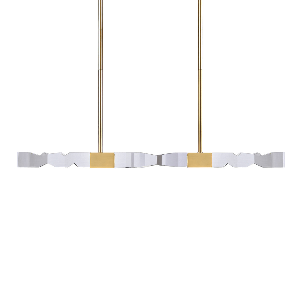 Mamadim 49" LED 4-Light, 2"x2" Crystal Linear in Aged Brass