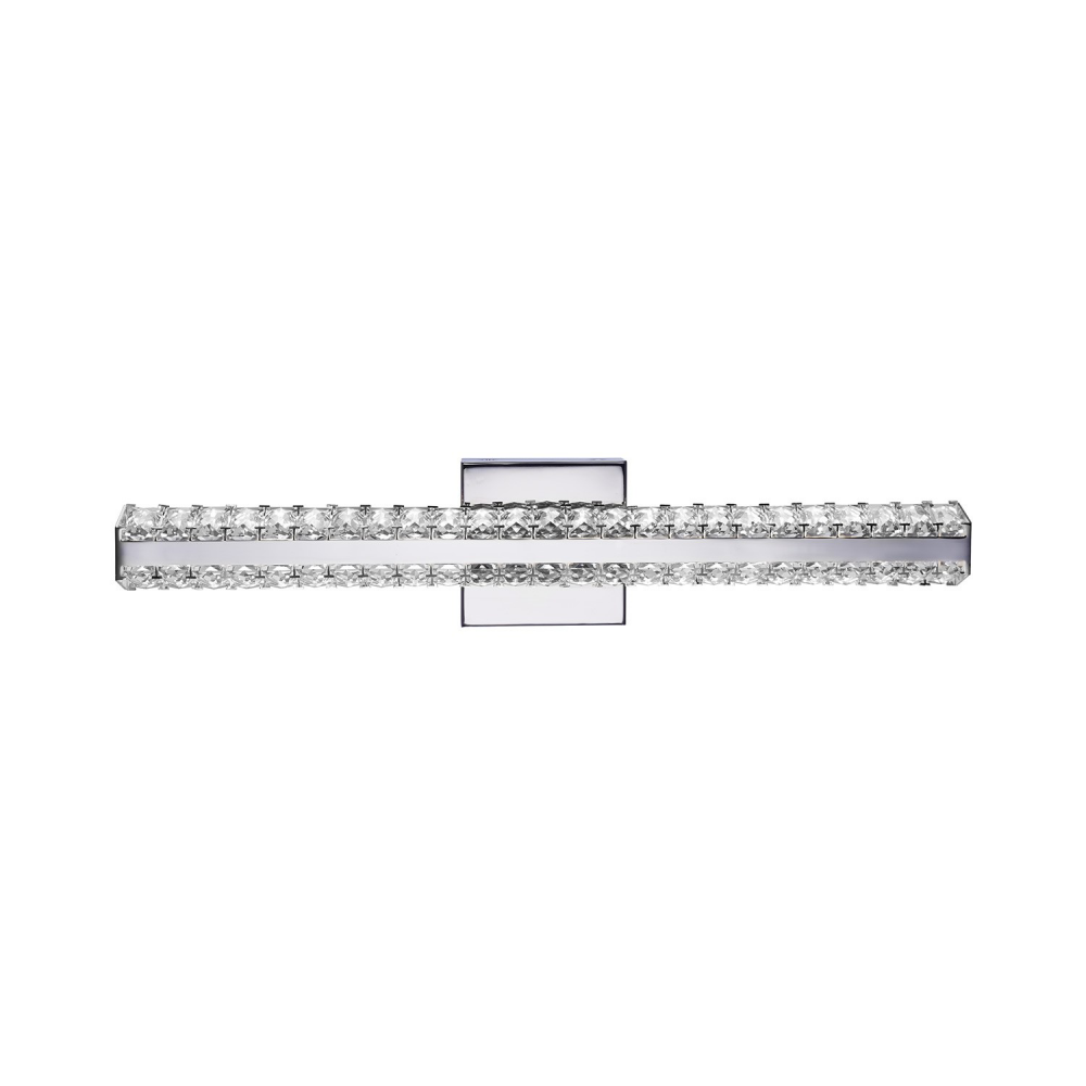 Gemini 24" Crystal 4000K LED Wall Sconce in Chrome