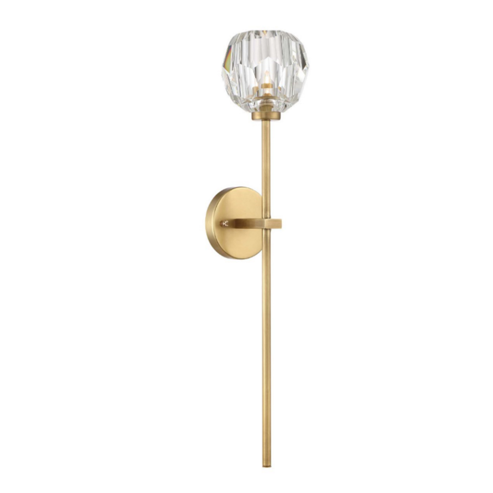 Parisian 12" Crystal Wallchieres Wall Sconce in Aged Brass