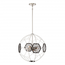 ZEEV Lighting CD10115-9-WT-BK - Plato 20" 9-Light, Geometric Globe Chandelier in White & Black