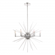 ZEEV Lighting CD10179-6-CH - Pulsar 28" 6-Light, Glass Spiked Sputnik in Polished Chrome