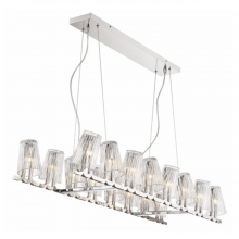 ZEEV Lighting CD10185-16-CH - Geminus 44" 16-Light, Industrial Chandelier in Brushed Nickel