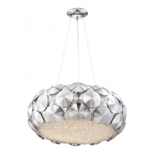 ZEEV Lighting CD10186-6-CH - Crown 20" 6-Light, Designer Dome Pendant in Chrome with Crushed Crystal