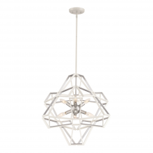 ZEEV Lighting CD10231-6-SW-SL - Unity 6-Light, Geometric Chandelier in Satin White & Silver