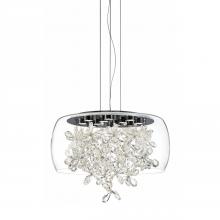 ZEEV Lighting CD10244-LED-MBK - Destiny 20" LED Crystal Chandelier with Glass Shade & Matte Black