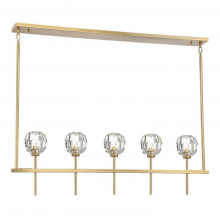 ZEEV Lighting CD10268-5-AGB - Parisian 46" 5-Light, Crystal Linear in Aged Brass
