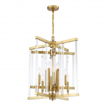 ZEEV Lighting CD10294-12-PB - Regent 24" 12-Light, Geometric Chandelier in Polished Brass