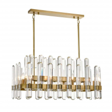 ZEEV Lighting CD10334-10-AGB - Clarion 36" 110-Light, Vertical Crystal Tier Chandelier in Brass
