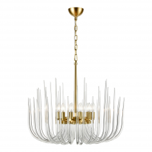 ZEEV Lighting CD10410-12-PB - Astoria 30" 12-Light, Curved Glass Chandelier in Polished Brass