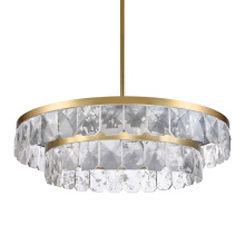 ZEEV Lighting CD11810-LED-T2-44-AGB - Odraz 44" 2-Tier Infused Crystal LED Chandelier in Aged Brass