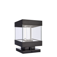 ZEEV Lighting EBP11109-LED-9S-MBK - Claro Outdoor LED 9" Square Glass Crystal Bollard in Matte Black