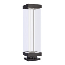 ZEEV Lighting EBP11112-LED-35S-MBK - Claro Outdoor LED 35" Square Glass Crystal Bollard in Matte Black