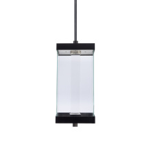 ZEEV Lighting EP11106-LED-12S-MBK - Claro Outdoor LED 12" Square Glass Crystal Pendant in Matte Black