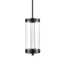 ZEEV Lighting EP11118-LED-12R-MBK - Claro Outdoor LED 12" Round Glass Crystal Pendant in Matte Black