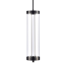 ZEEV Lighting EP11120-LED-35R-MBK - Claro Outdoor LED 35" Round Glass Crystal Pendant in Matte Black