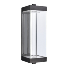 ZEEV Lighting EW11102-LED-24S-MBK - Claro Outdoor LED 24" Square Glass Crystal Sconce in Matte Black