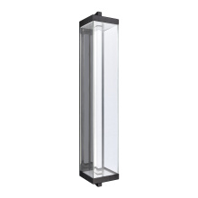 ZEEV Lighting EW11104-LED-50S-MBK - Claro Outdoor LED 50" Square Glass Crystal Sconce in Matte Black