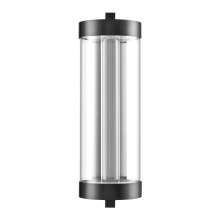 ZEEV Lighting EW11114-LED-24R-MBK - Claro Outdoor LED 24" Round Glass Crystal Sconce in Matte Black