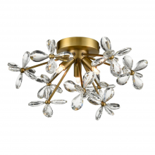 ZEEV Lighting FM60053-3-AGB - Adelle 3-Light, Crystal Sputnik Flush Mount in Aged Brass