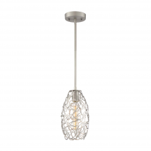 ZEEV Lighting MP40024-1-SN - Helios 12" 1-Light, Organic Convex Mini-Pendant in Satin Nickel