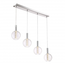 ZEEV Lighting MP40030-LED-CH - Empire 40" 4-Light, Glass Globe LED Multi-Pendant in Chrome