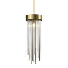 ZEEV Lighting MP40047-1-AGB - Waterfall 6" Round Glass Mini-Pendant in Aged Brass